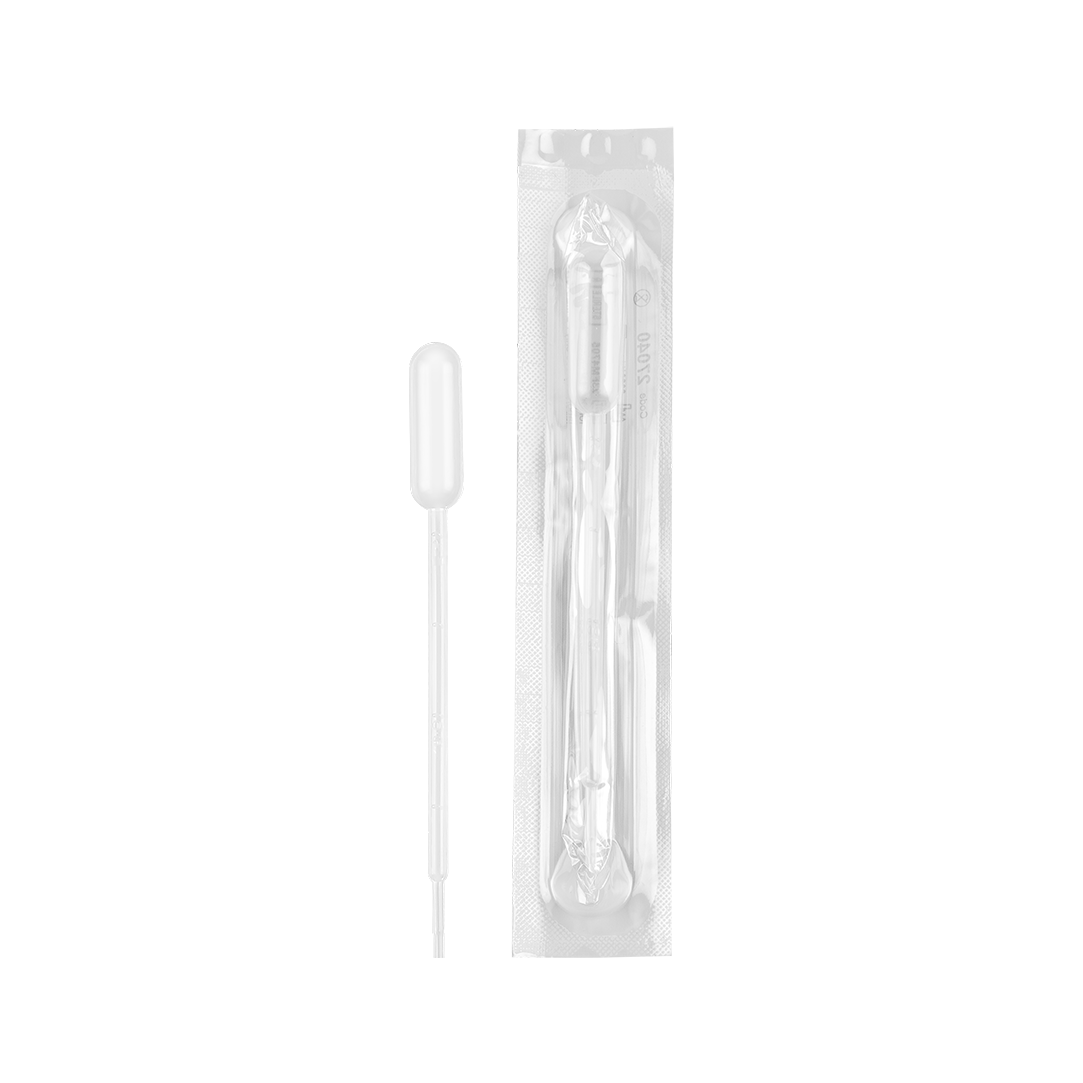Pasteur pipettes, Sterile, individually wrapped in peel-pack, Polyethylene