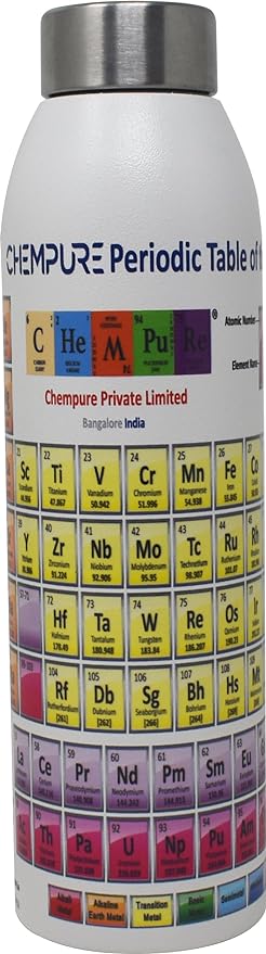 SS Fridge Bottle UV 3D Printed 750ml Leak Proof Periodic Table of Elements
