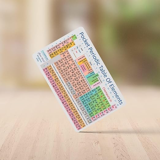 Pocket Periodic Table Of Elements in Credit Card Format For Students, Scientists and Researchers