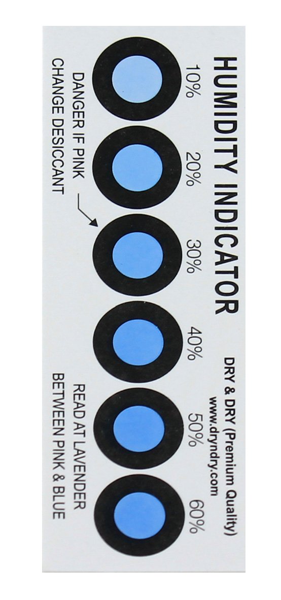 Humidity Indicator Cards 10-60% 6 Spot (25 Cards)