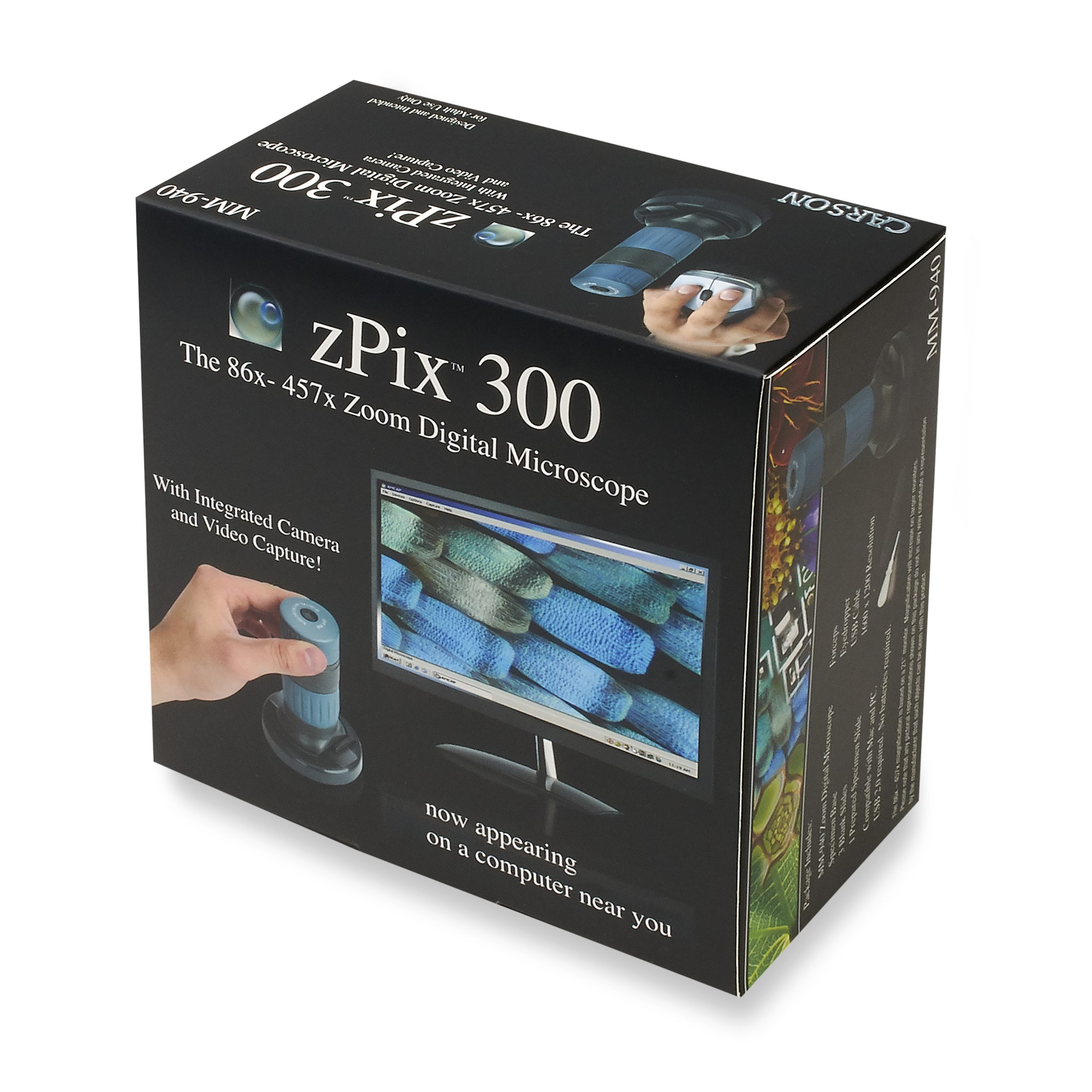 CARSON zPix™ 300 86x-457x USB Digital Microscope with Video Capturing MM-940