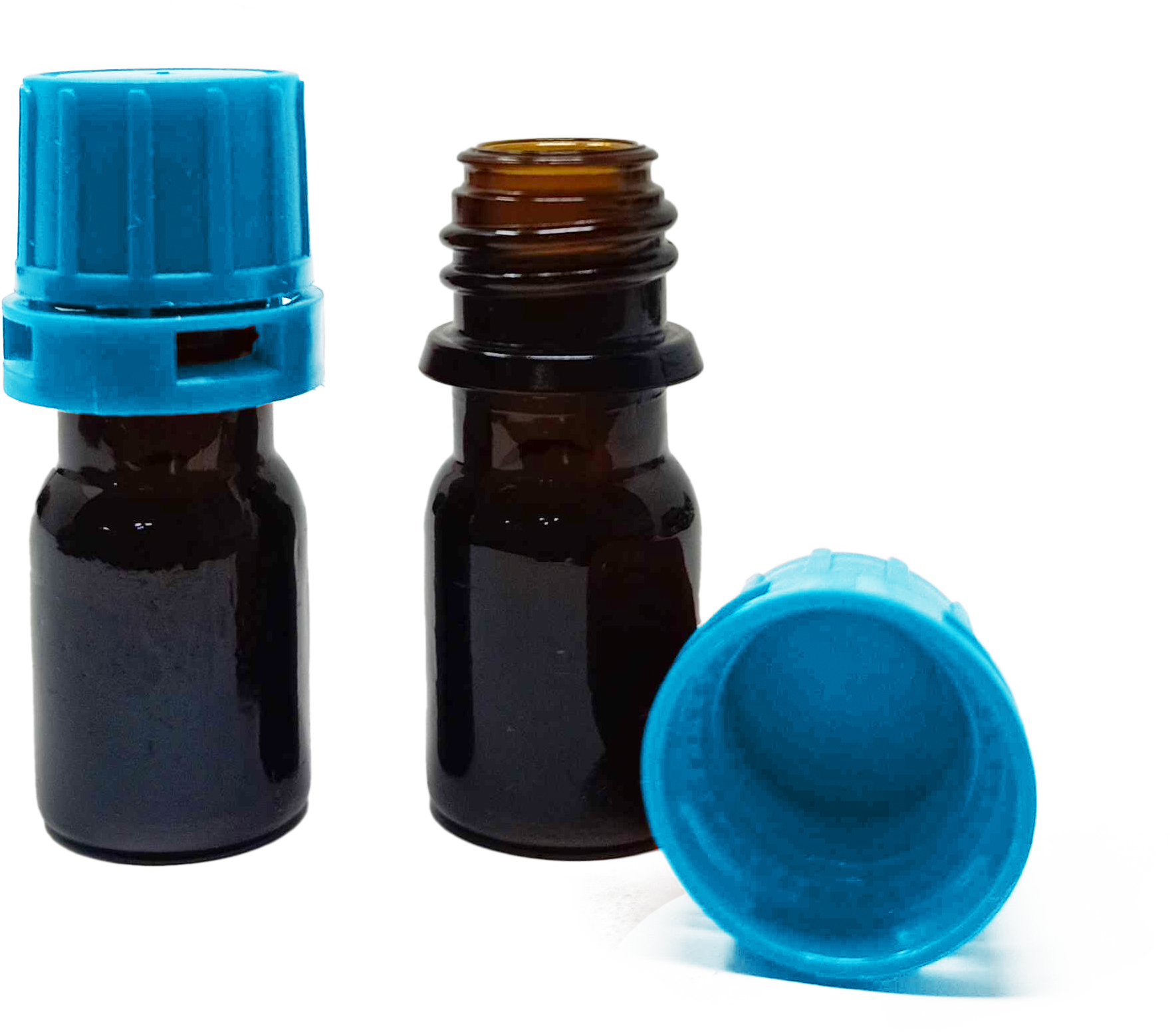 2ml Amber Narrow Mouth Chemical Storage / Shipment Bottles with Tamper Evident 18mm Caps, Leak Proof, Smartottles®
