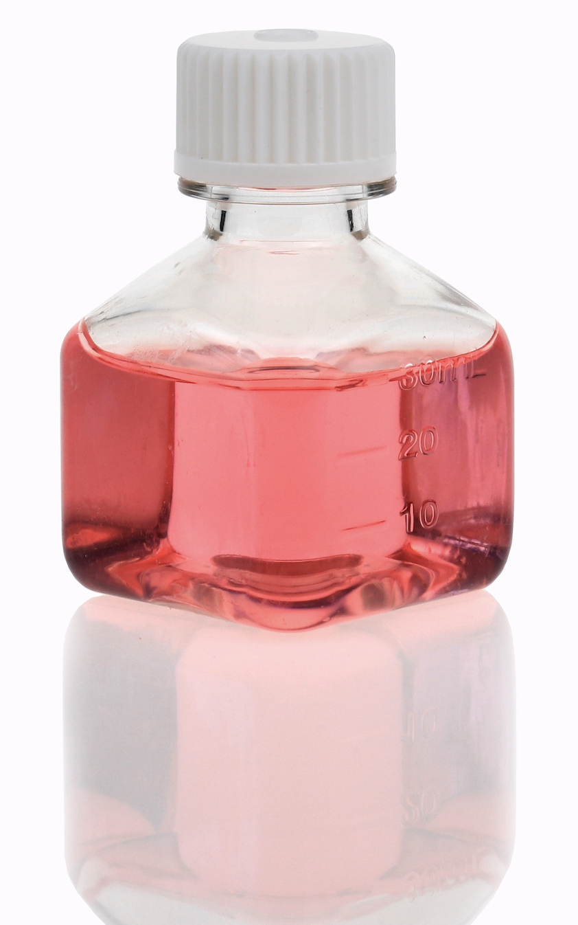 Media Bottles, Square, Sterile, PET or PETG, RNase & DNase free