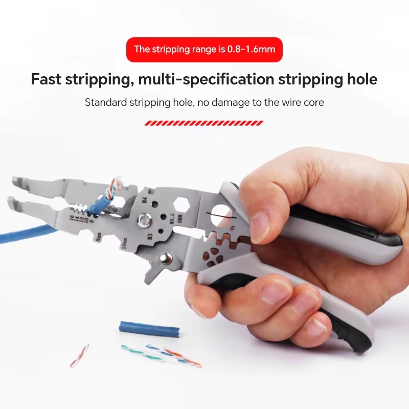 Chempure Professional Multi-Function Electrician Pliers – Wire Stripping, Winding, Cutting, Separation, Crimping, and More
