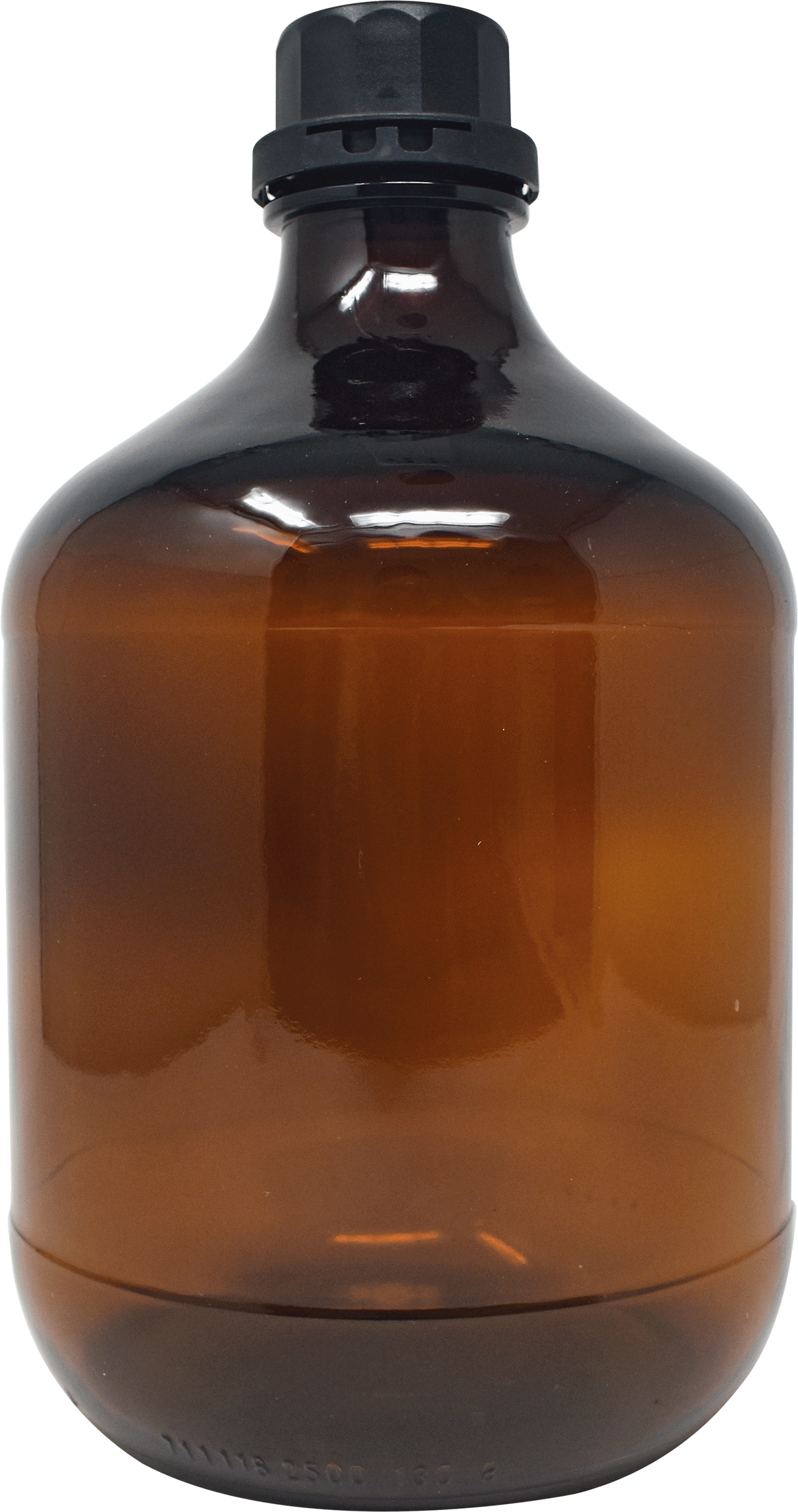 2500ml Amber Narrow Mouth Chemical Storage / Shipment Bottles with Tamper Evident 40mm Caps, Leak Proof, Smartottles®