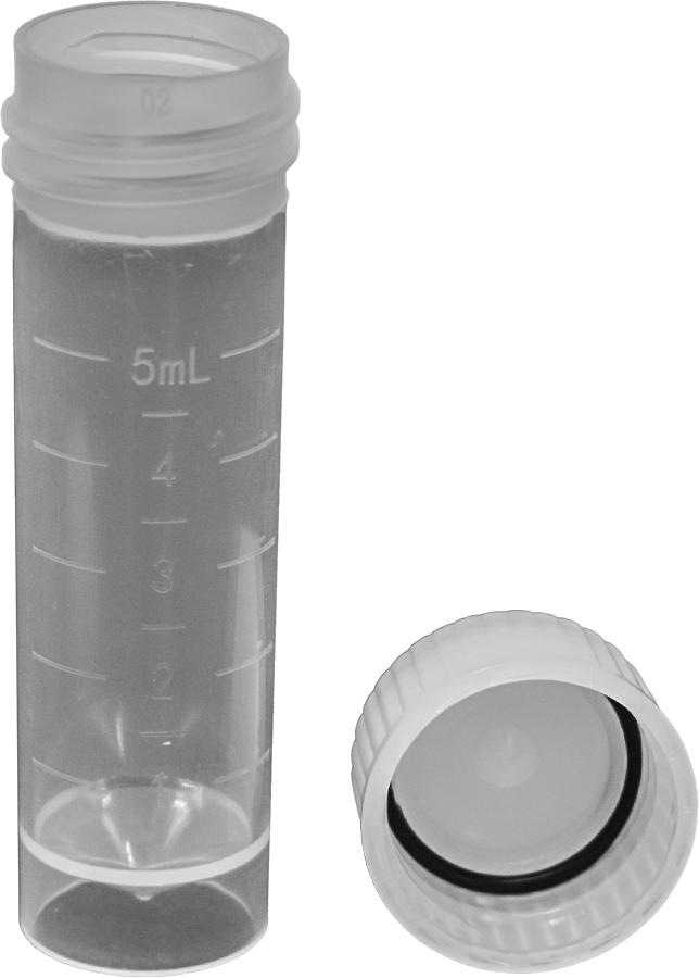 Screw Cap Tube with Cap (Unassembled), Clear – 5 ml, PP, Non-Sterile
