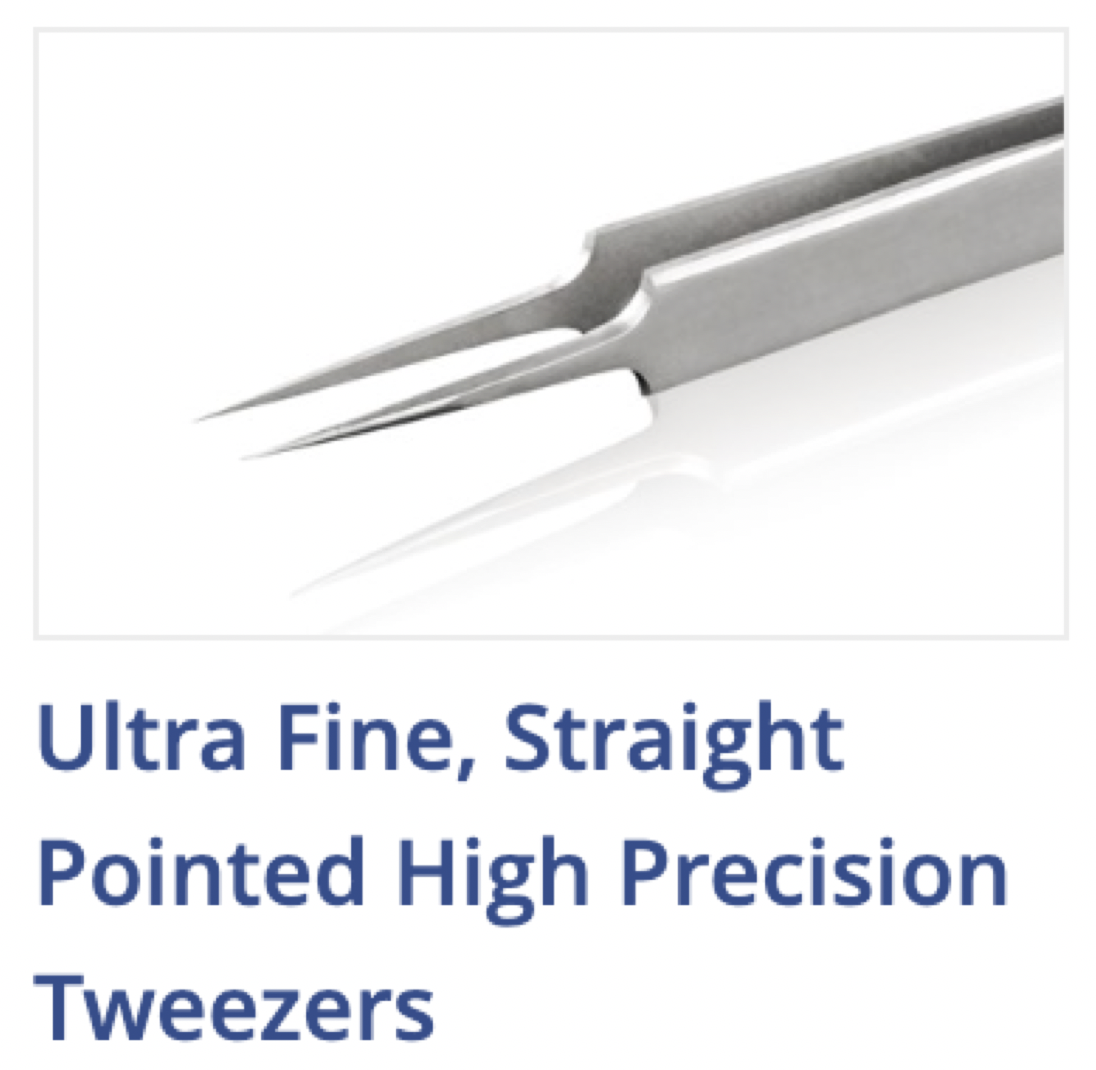 Ultra Fine, Straight Pointed High Precision Tweezers