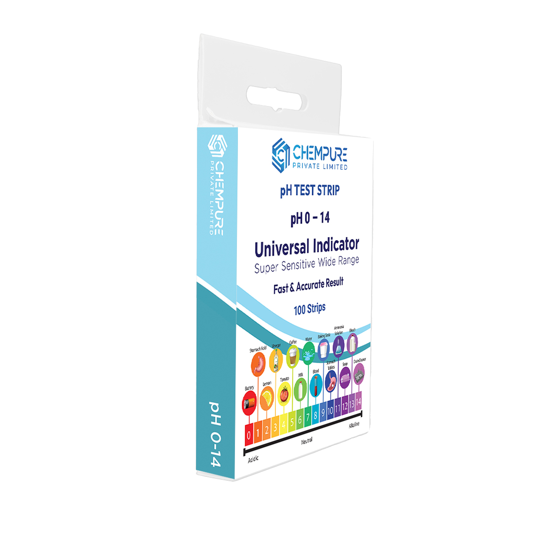Chempure Universal Indicator pH Test Strips (0–14 Range) – Ultra Sensitive & Fast Results – 100 Strips